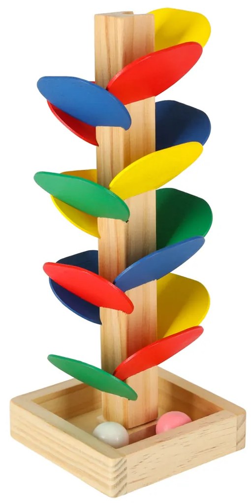 KIK Montessori drevený kulodrom – vzdelávacia veža s guľôčkami