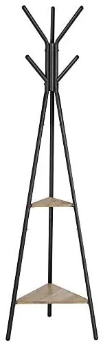 Vešiak na kabáty, industriálny, 2 police, 179x49,5x49,5cm