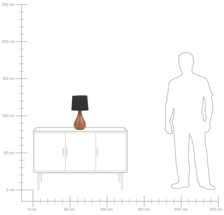 Stolná lampa čierno-medená 47 cm ABRAMS Beliani