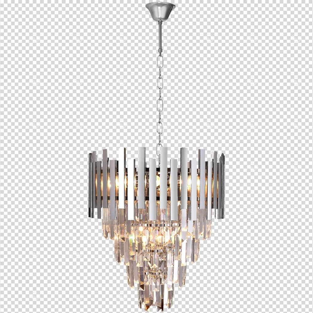 Luster Aspen II, 1x krištáľové/chrómové kovové tienidlo, (fi 45cm), ch
