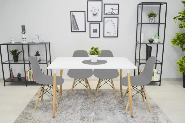 Jedálenská stolička OSAKA svetlosivá (hnedé nohy)