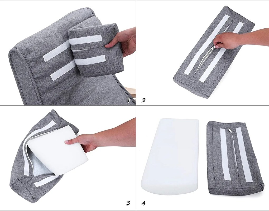 Hojdacie kreslo, relaxačné kreslo, opierka nôh polohovateľná v 5 stupňoch, svetlo šedé