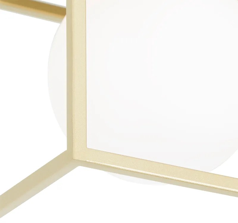 Dizajnové stropné svietidlo zlaté s bielymi 2 svetlami - Aniek