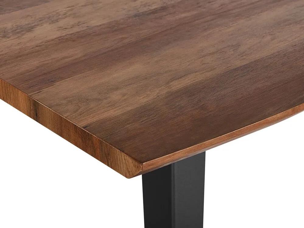 Jedálenský stôl 160 x 90 cm tmavé drevo/čierna WITNEY Beliani