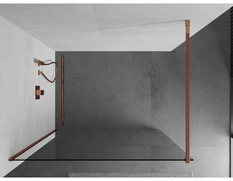 Mexen Kioto, sprchová zástena 95x200 cm, 8mm číre sklo, profil ružové zlato, 800-095-101-60-00