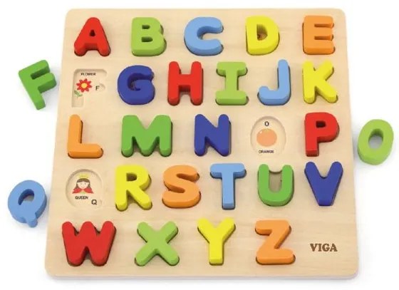 Viga Detské vkladacie puzzle Viga Abeceda