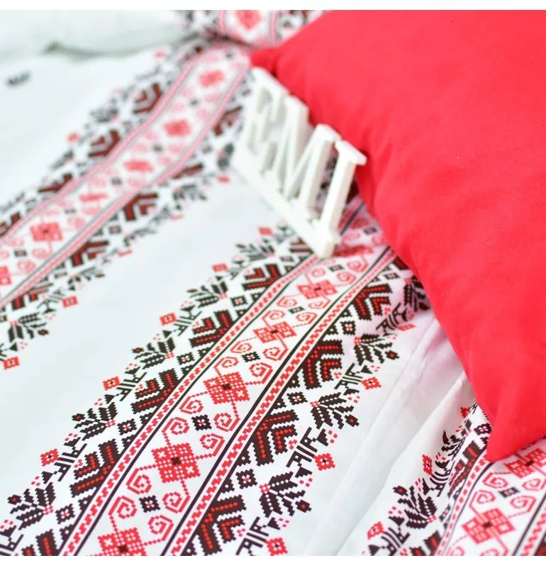 Obliečky bavlnené Dorota červené EMI, Štandardný set jednolôžko obsahuje 1x 140x200 + 1x 70x90