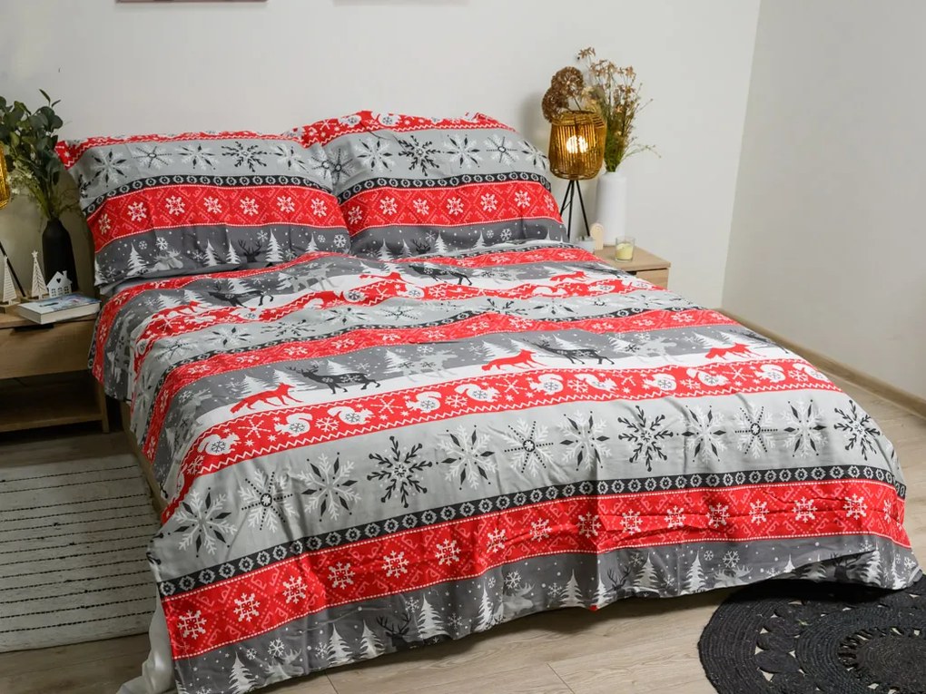 Flanelové obliečky SNOWY FOREST sivá Rozmer obliečky: 70 x 90 cm | 140 x 200 cm