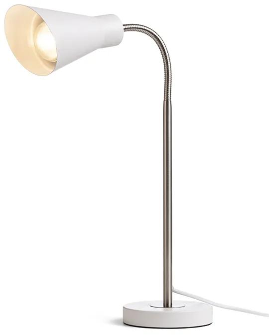RENDL R13905 ANIKA stolná lampa, pracovné matná biela matný nikel