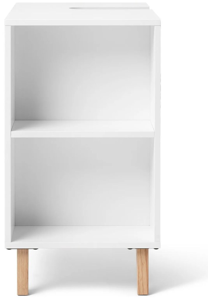 Umývadlová skrinka s dvierkami a poličkou naboku