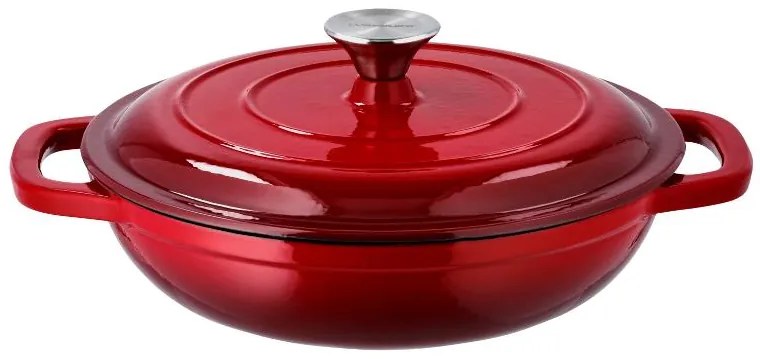 Silvercrest®  Liatinová servírovacia panvica, 2,4 l, červená + Liatinová grilovacia panvica, 24 cm, červená  (800011483)