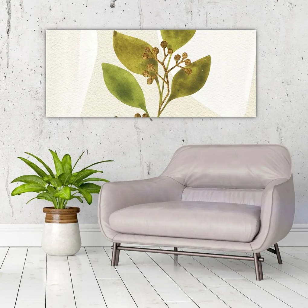 Obraz - Akvarelová vetvička N⁰1 (120x50 cm)