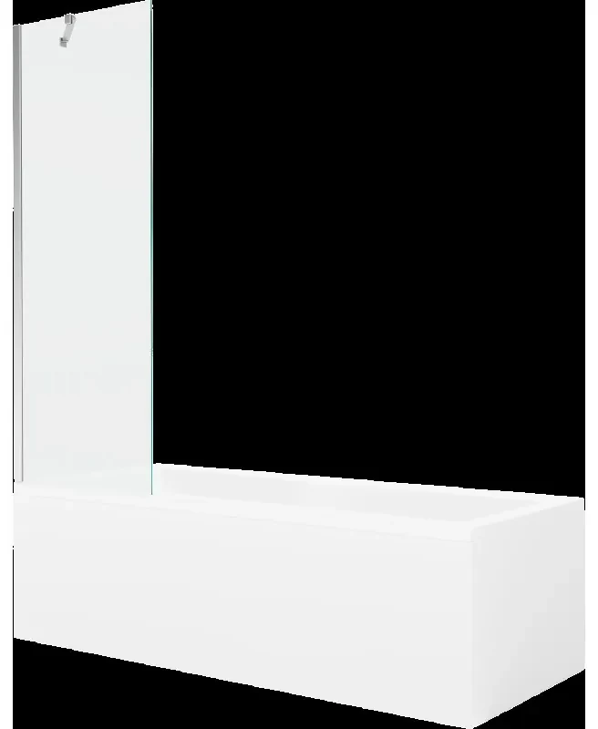 Mexen Cubik obdĺžniková vaňa 170 x 70 cm s obkladom a 1-krídlovou sprchovou zástenou 60 cm, Transparentné, Chrómová - 550317070X