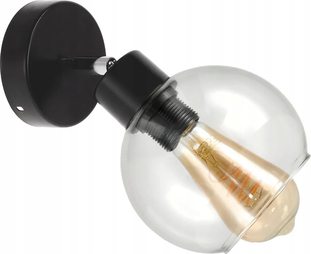 BERGE LED nástenné / stropné svietidlo E27, priehľadná sklenená guľa