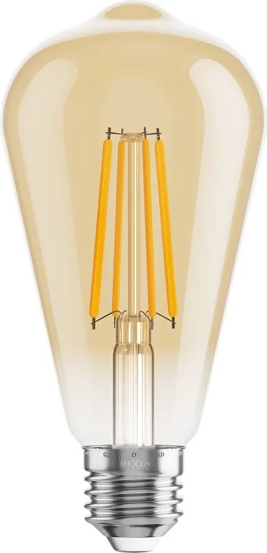 Mexen Vintis, LED filamentová žiarovka E27, ST64, 8 W, teplá biela 2200K, jantárová, L152-E27-0822-50