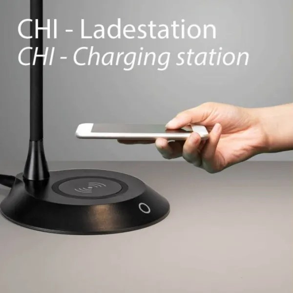 JUST LIGHT. 14414-18-LED Stmievateľná stolná lampa s nabíjaním PUCKI LED/4,5W/230V čierna