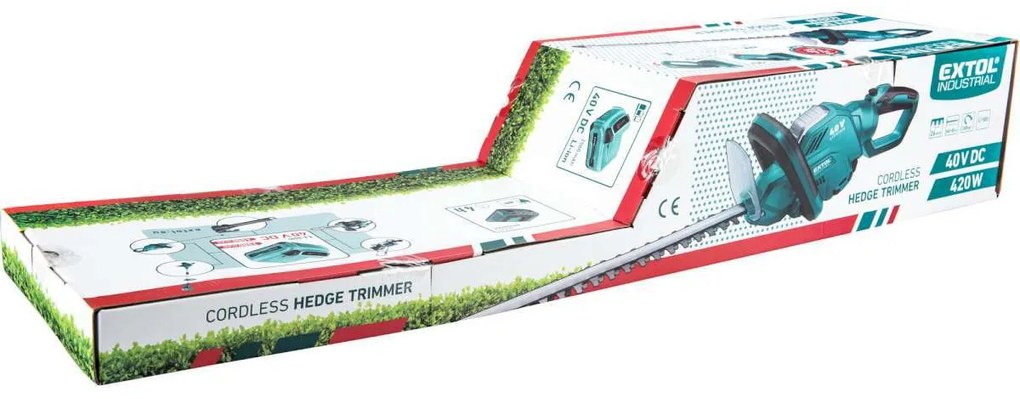 EXTOL INDUSTRIAL AKU nožnice na živý plot, 40V/2,5Ah 8795604