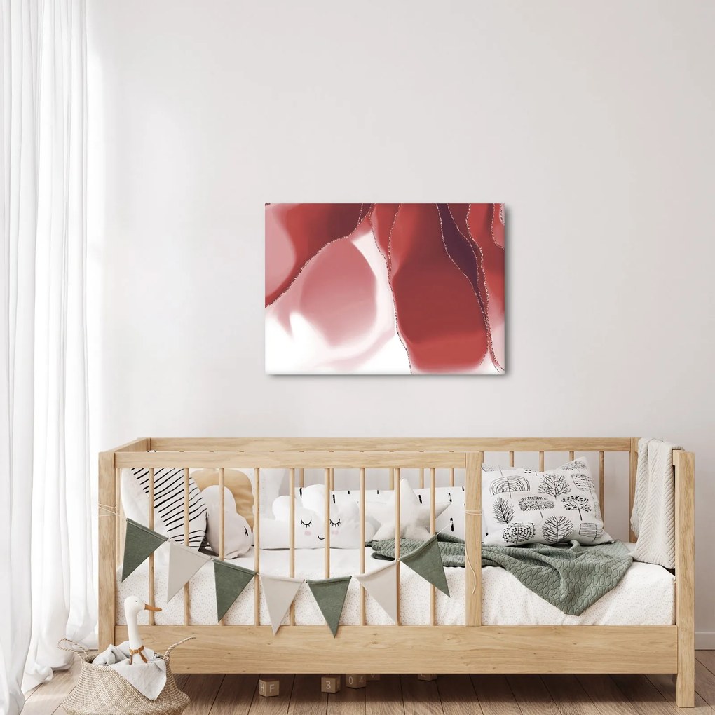 Obraz - Červená abstraktná kvetina N⁰3 (70x50 cm)