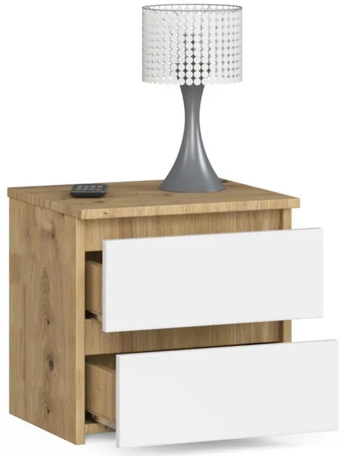 Nočný stolík CL2 2SZ CLP dub artisan / biely