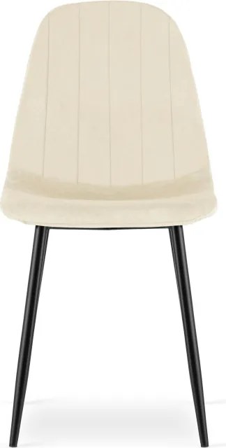 Jedálenská stolička PADVA zamatová béžová / čierne nohy