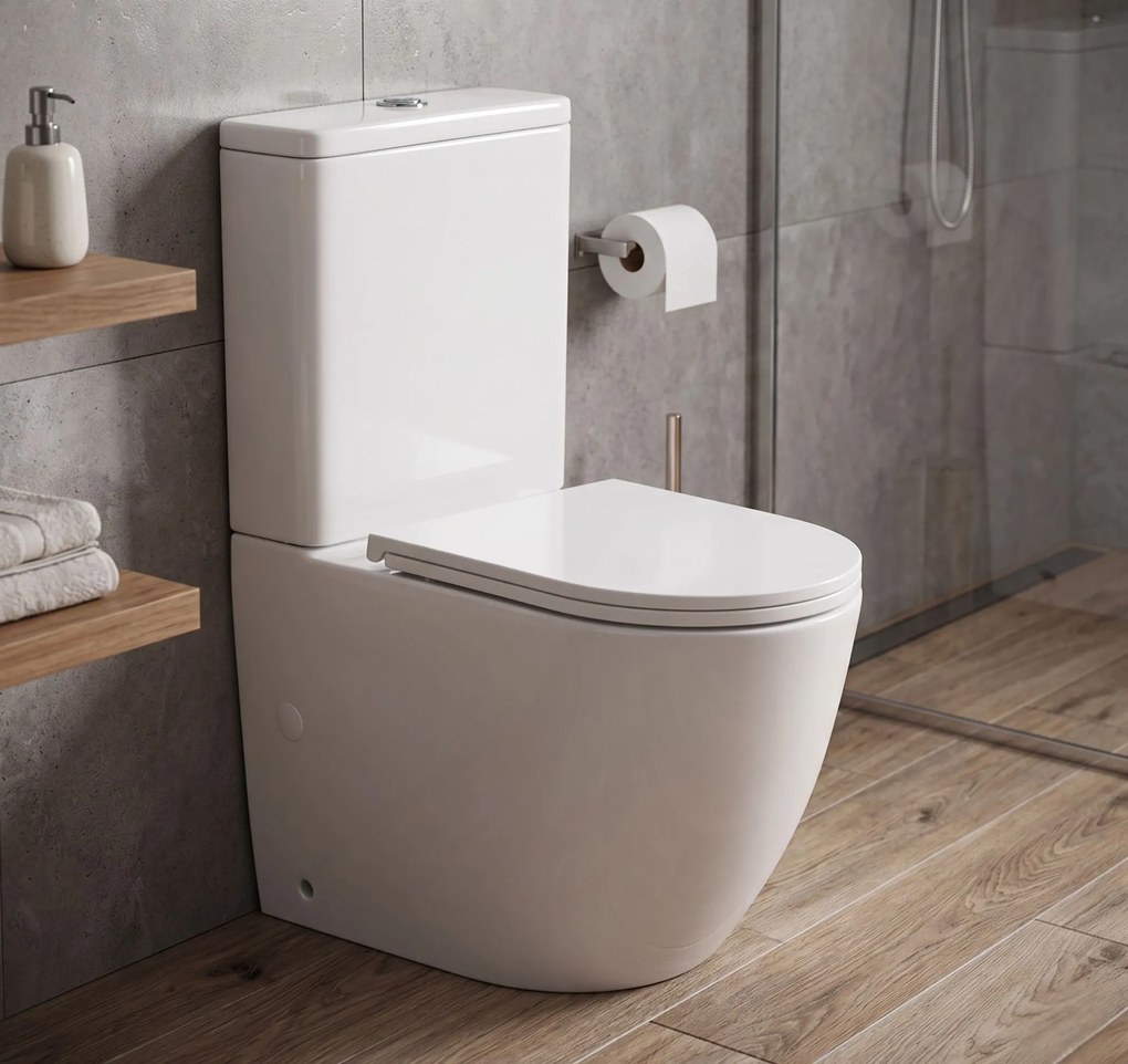 Erga Torre, WC kombi misa 620x385x835 mm, Tornado 2.0 + toaletné sedadlo, biela lesklá, ERG-V03-TORRE-TO2-WH