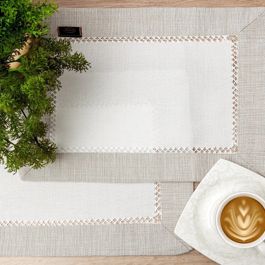 SADA 4 KS PRESTIERANIE NA STÔL EMMA 30X40 CM BIELY