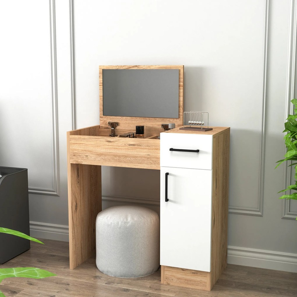 Toaletný stolík Inci - Atlantic Pine, White