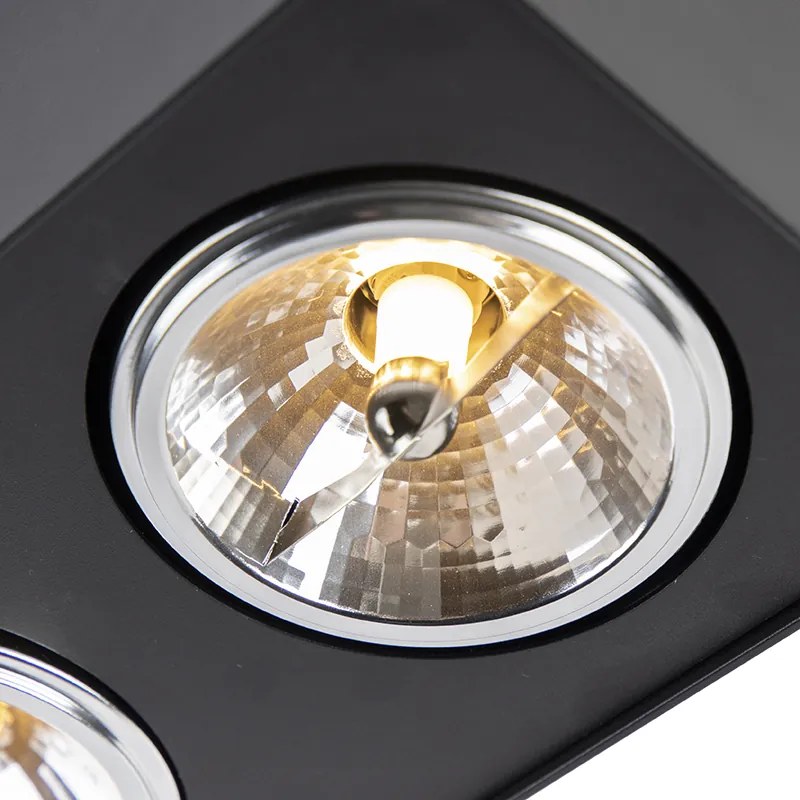 Štvorcové čierne bodové svetlo 2-žiarovkové - Kaya