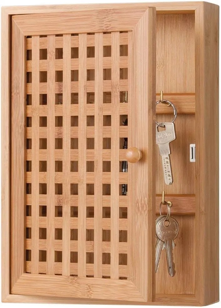 Skříňka na klíče, věšák na klíče, bambus KEYS