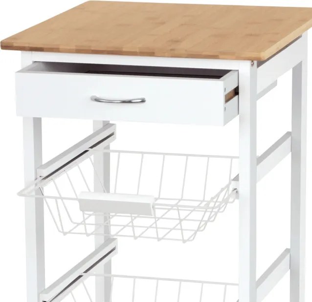 Servírovací stolík biely DR-043