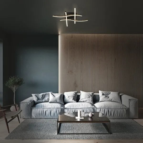 Brilo - LED Prisadený luster REY 4xLED/6W/230V čierna