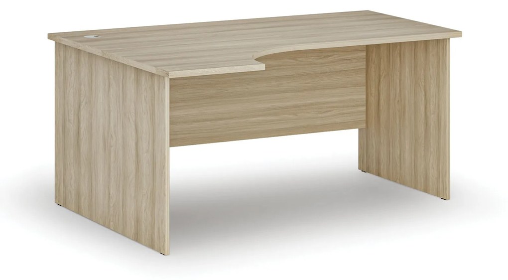 Kancelársky rohový pracovný stôl PRIMO WOOD, 1600 x 1200 mm, ľavý, dub prírodný