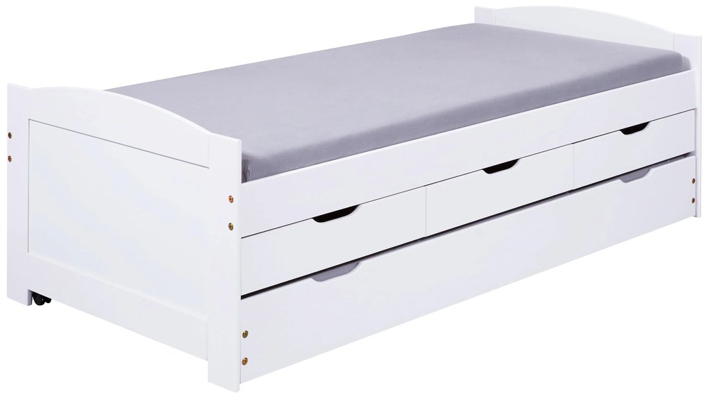 Inter Link Funkčná posteľ s 3 zásuvkami (Ulli – biela) (100161881)