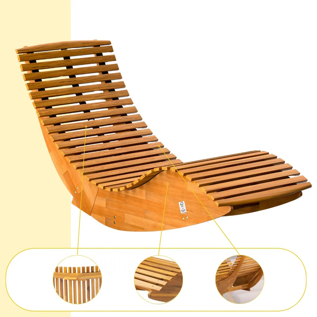 Hojdacie lehátko BALI, 155x60x93cm, prírodná hnedá Casaria