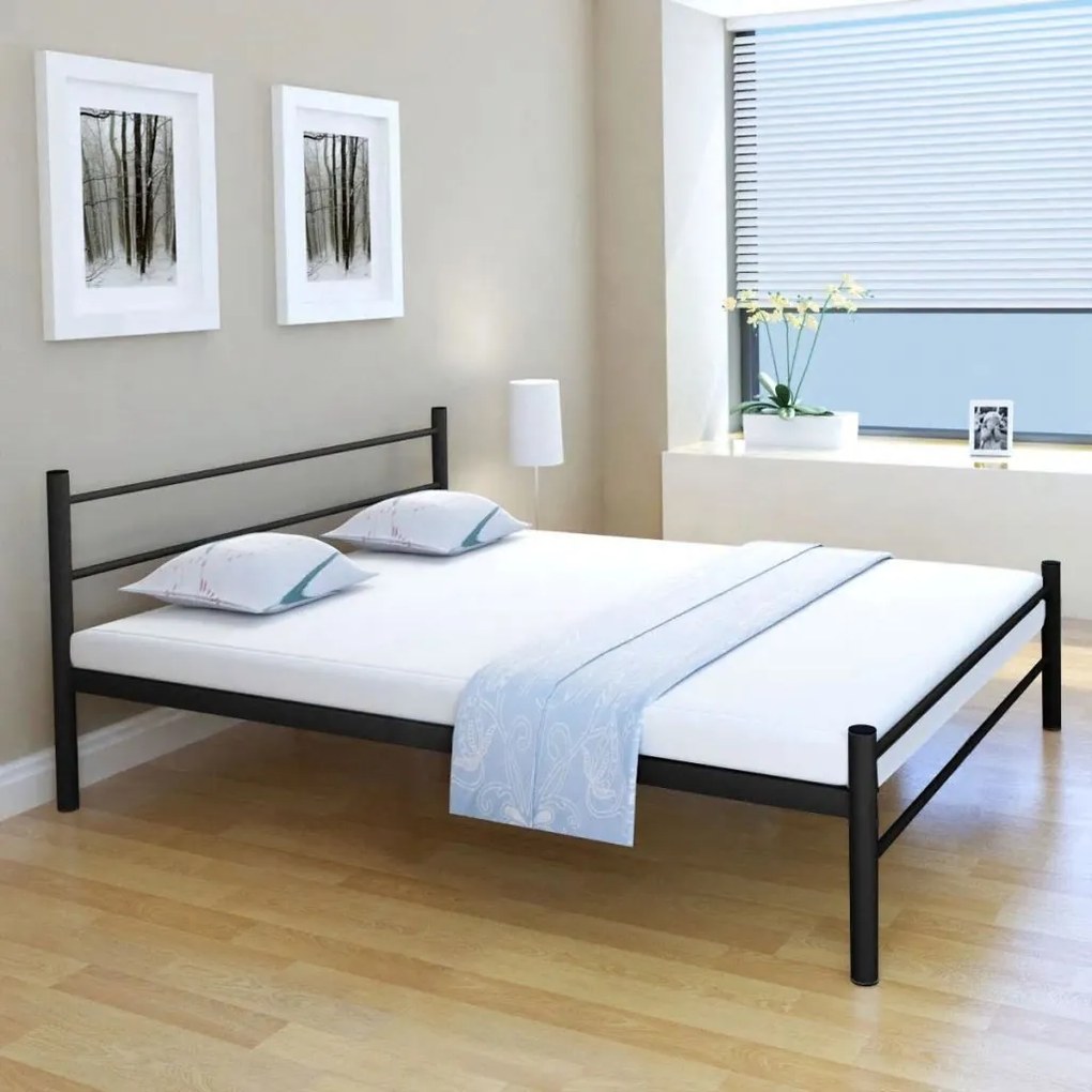 vidaXL Kovový rám postele, čierny, 160x200 cm