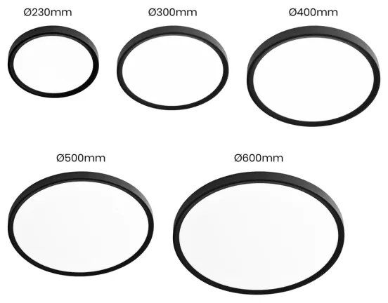 LED Stropné svietidlo MAQ LED/50W/230V 3000/4000/6500K IP40 čierna