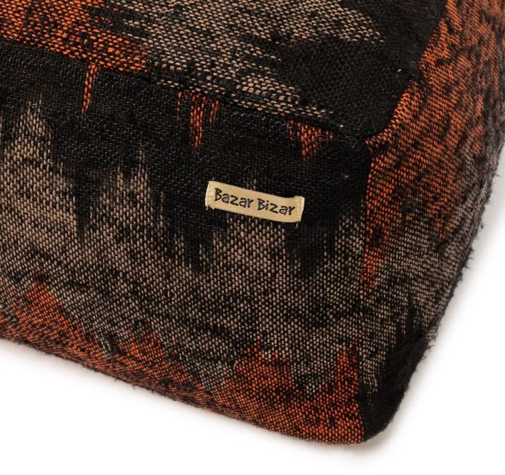 BAZAR BIZAR The Oh My Gee Pouffe - Black Orange taburetka