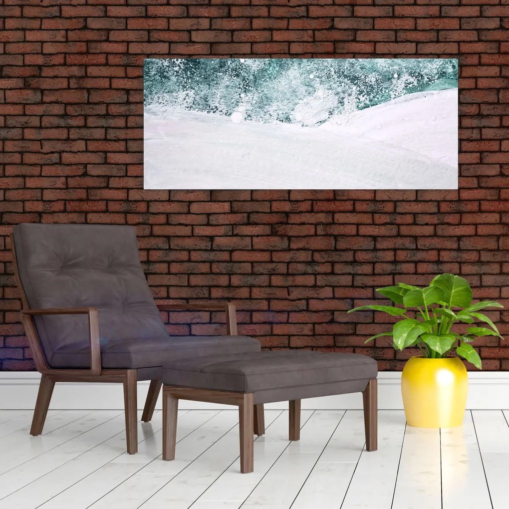 Obraz - Tyrkysová abstrakcia (120x50 cm)