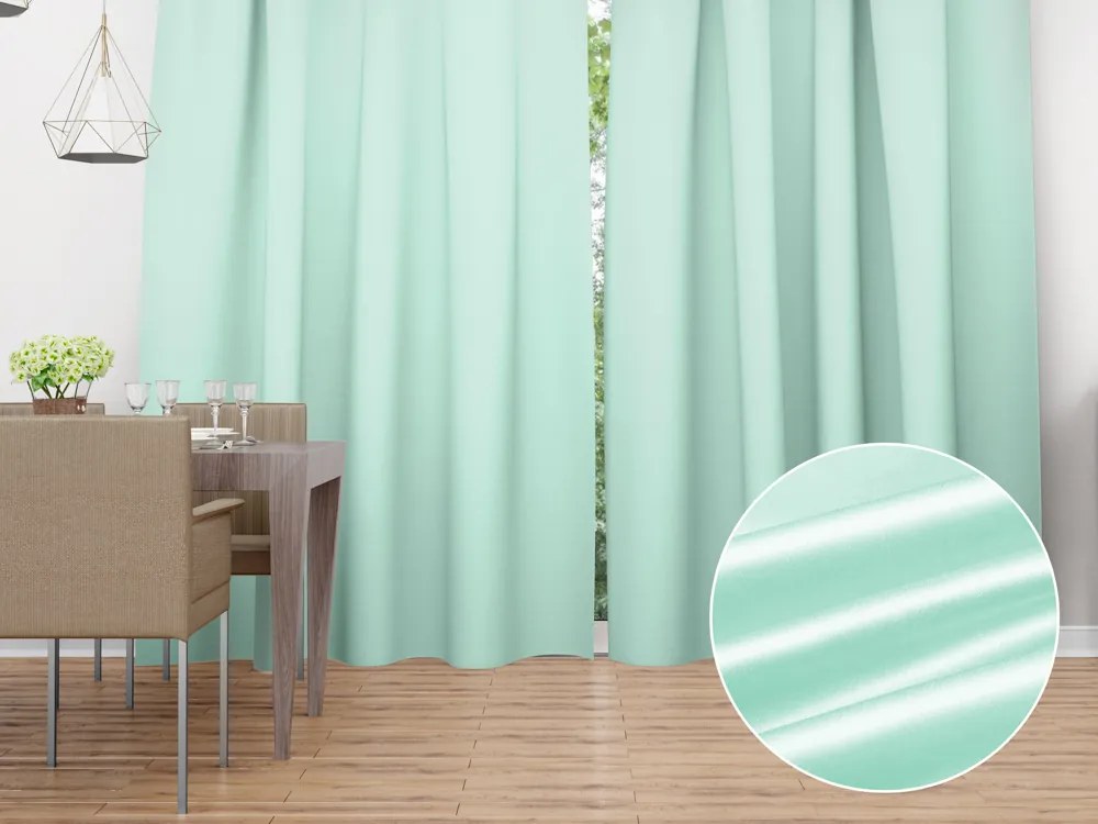Biante Saténový záves LUX-059 Svetlo mintový 140x210 cm