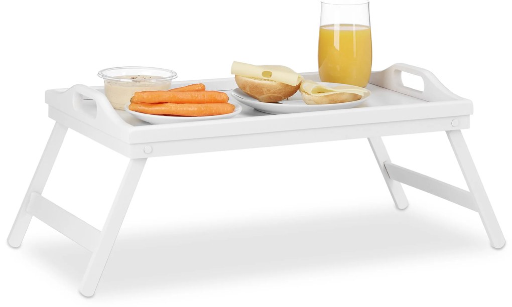 Stolík na raňajky do postele, Bamboo / biely RD3232