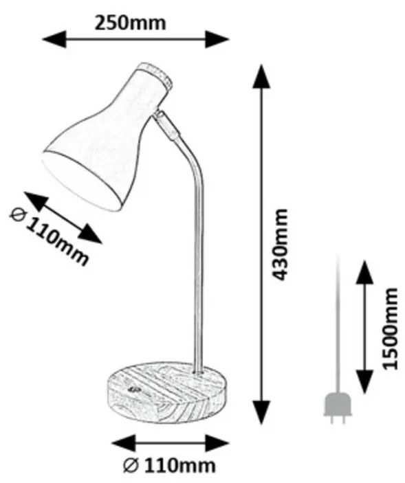 Rabalux 74002 stolná lampa Ferb, čierna