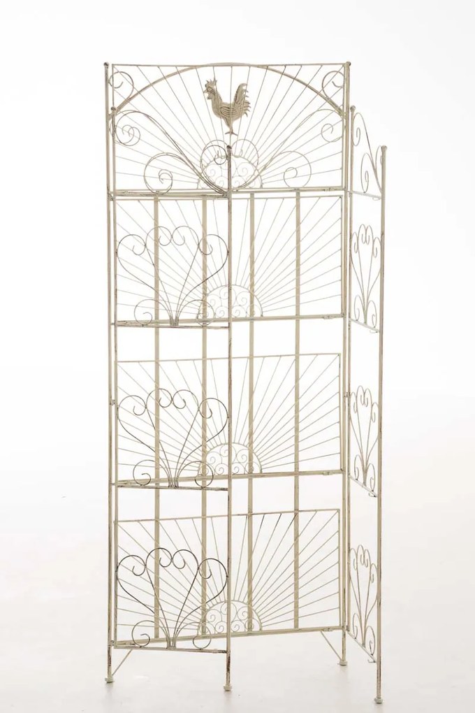 Kovová polica regál Maia - Krémová antik