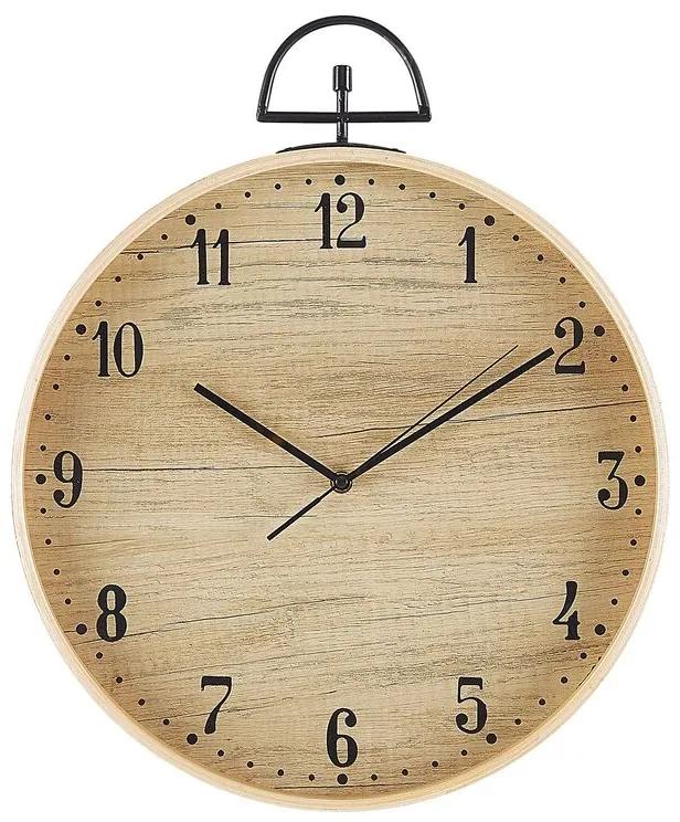 Nástenné hodiny ø 40 cm svetlé drevo OPFIKON Beliani
