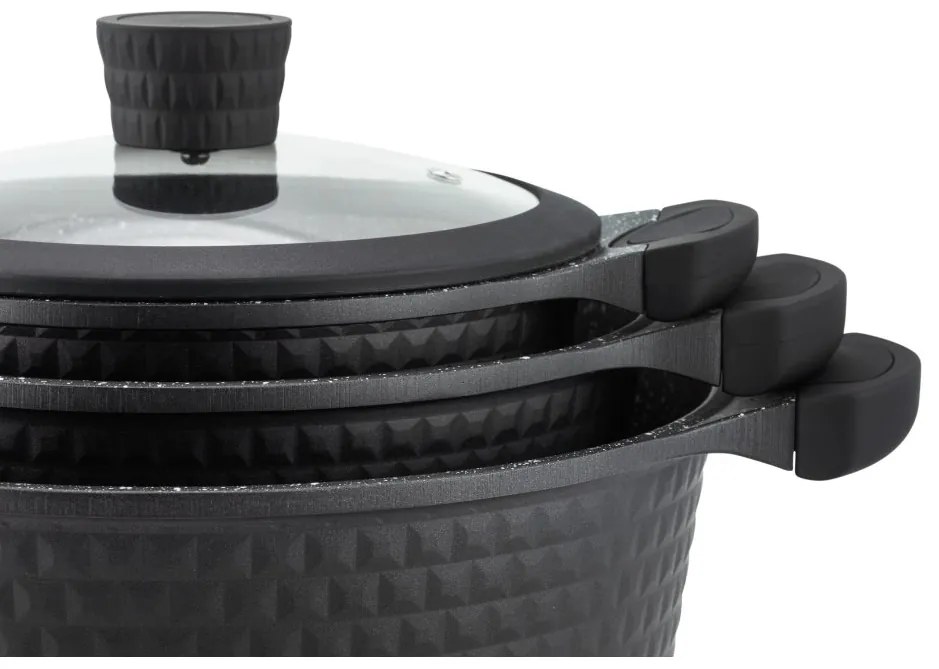 10 kusový set hrncov v čiernom elegantnom dizajne