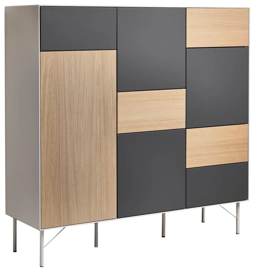 Vysoká komoda v dekore duba v antracitovo-prírodnej farbe 136x133 cm Edge by Hammel – Hammel Furniture