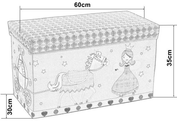 Detský box na hračky s motívom vláčika