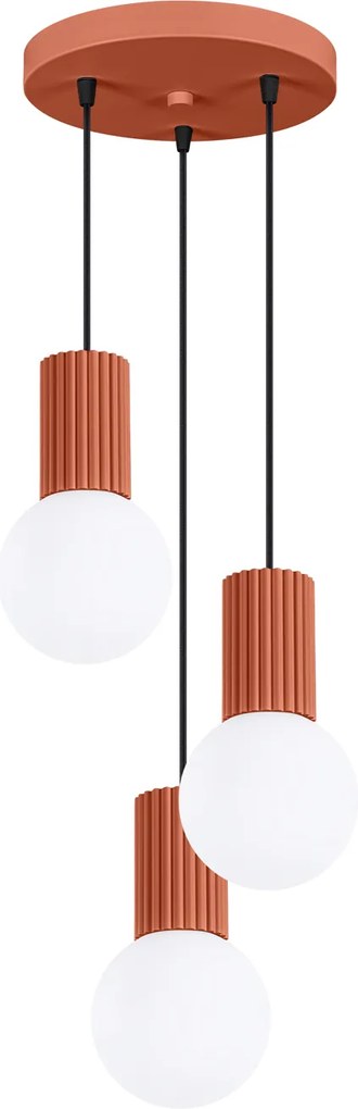 Závesné svietidlo Halo, 3x biele sklenené tienidlo, ro, o