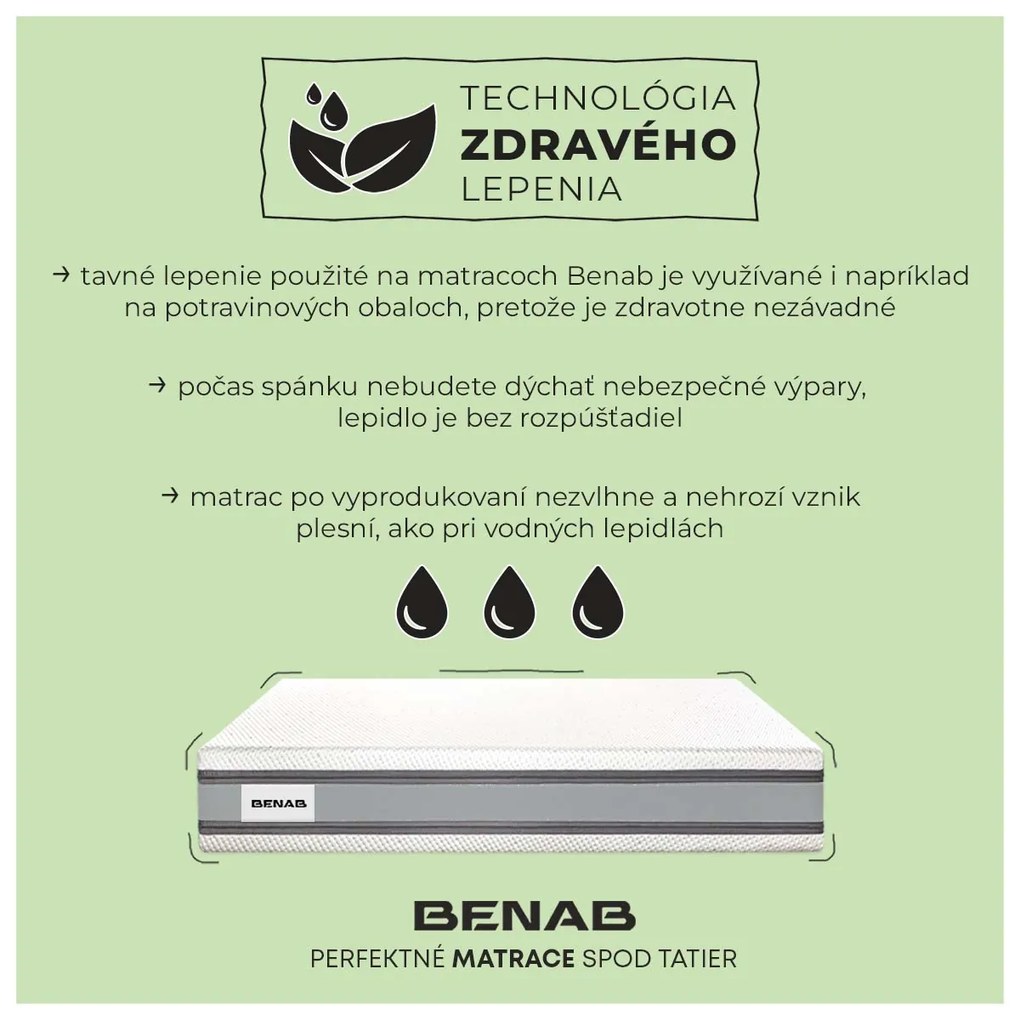 BENAB Matrac s BIO penou OMEGA FLEX  80x190 cm Poťah ALOEVERA