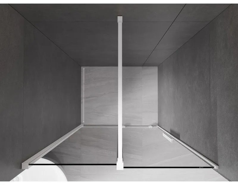 Mexen Velar, posuvné sprchové dvere do otvoru 100 cm, 8mm šedé sklo, biela matná, 871-100-000-41-20