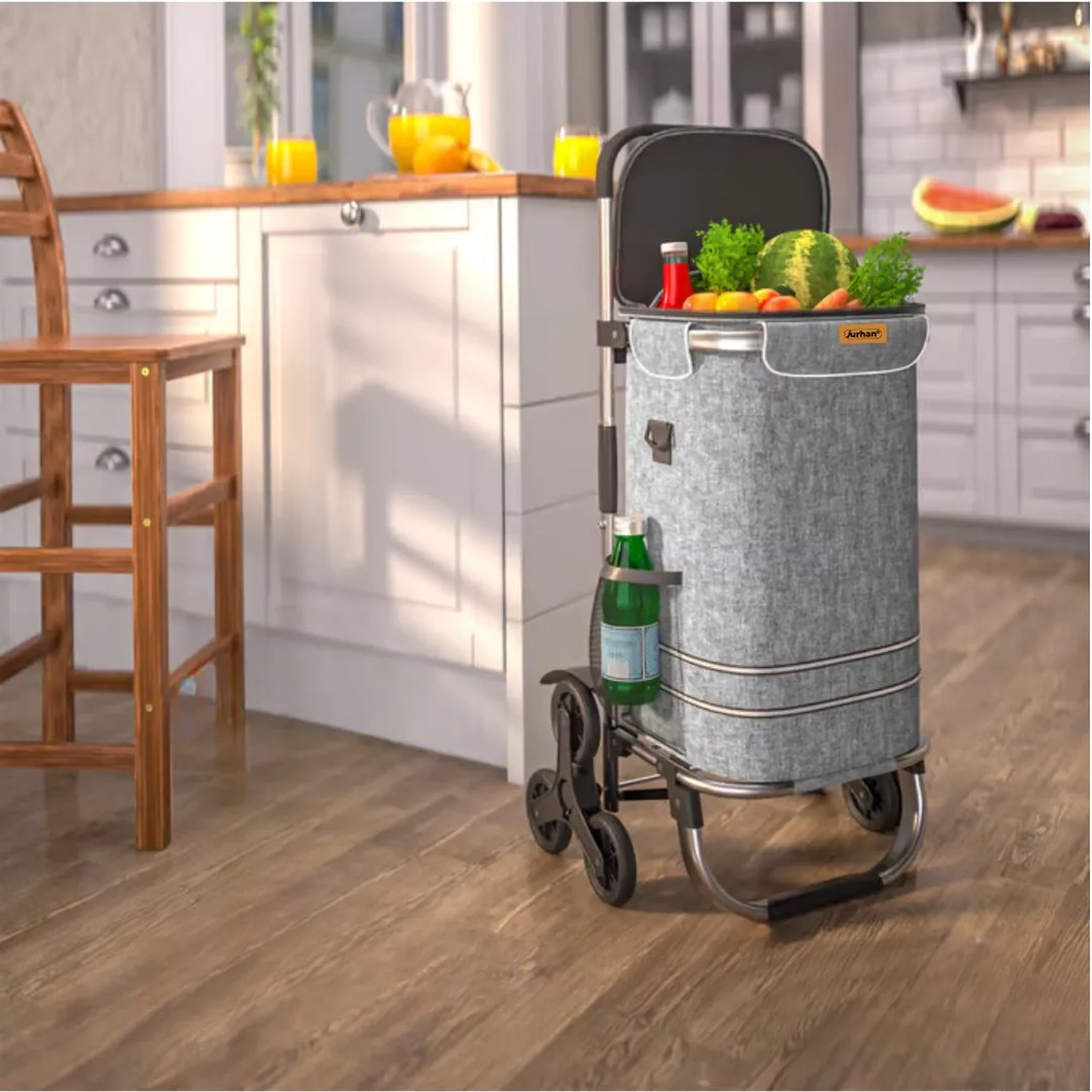 Jurhan Nákupná taška na kolieskach do schodov COMFORT,50l, šedá